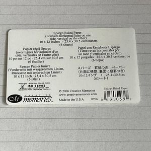 Creative Memories Spargo Ruled Paper Photo Mounting Paper 10x12